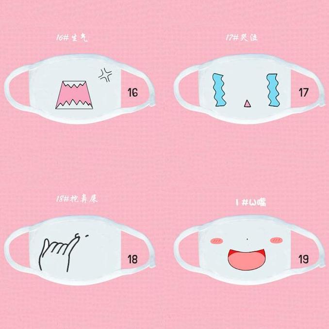 MEM masker emoticon japan mask anime ekspresi kartun lucu kaomoji murah