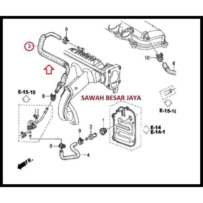 TERLARIS SELANG PCV VALVE HONDA JAZZ GD3 CITY GD8 IDSI VTEC ORIGINAL 
