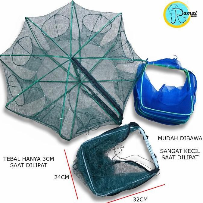 Kagawa Jaring Jala Lipat Portable Bubu Udang Ikan Kepiting Lobster Sungai Danau Laut