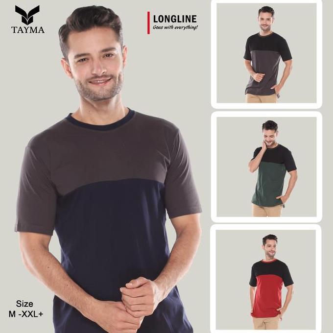 Ready stock Baju Kaos Pria, Longline Pria, Kaos Kurta Lengan Pendek