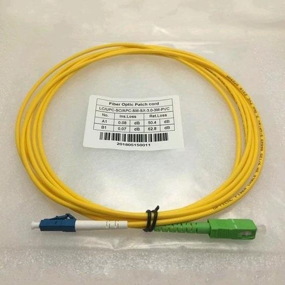 SCAPC - LCUPC Fiber Optic SC/APC - LC/UPC Patchcord 5meter simplex