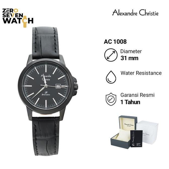 Jam Tangan Wanita Alexandre Christie AC 1008 AC1008 Original Leather
