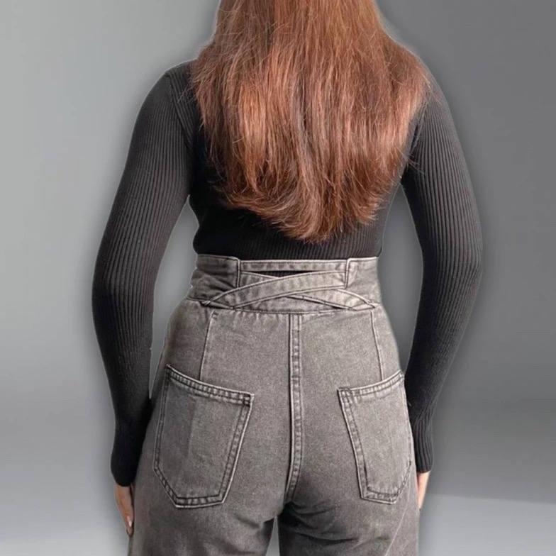 Celana Kulot Jeans Otentik J23 - Highwaist Kulot Jeans  Loose Wanita - Celana Kulot Silang Premium