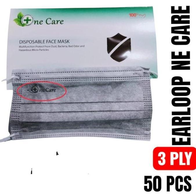 One Care Masker Earloop 3 Ply Embos 50 Pcs Biru Hijau Putih Abu Hitam Kemenkes Ri