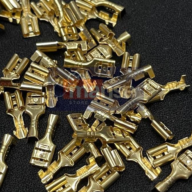 Bijuli- Skun Gepeng Female 4.8Mm / Terminal Kabel Cewek 4,8 Mm (Isi 100 Pcs)