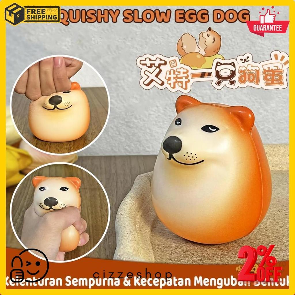 Berkualitas Taiyo Squishy Slow Egg Dog Squeeze Pencet Soft Squisi Telur Smooth Cute Stress Relief Ma