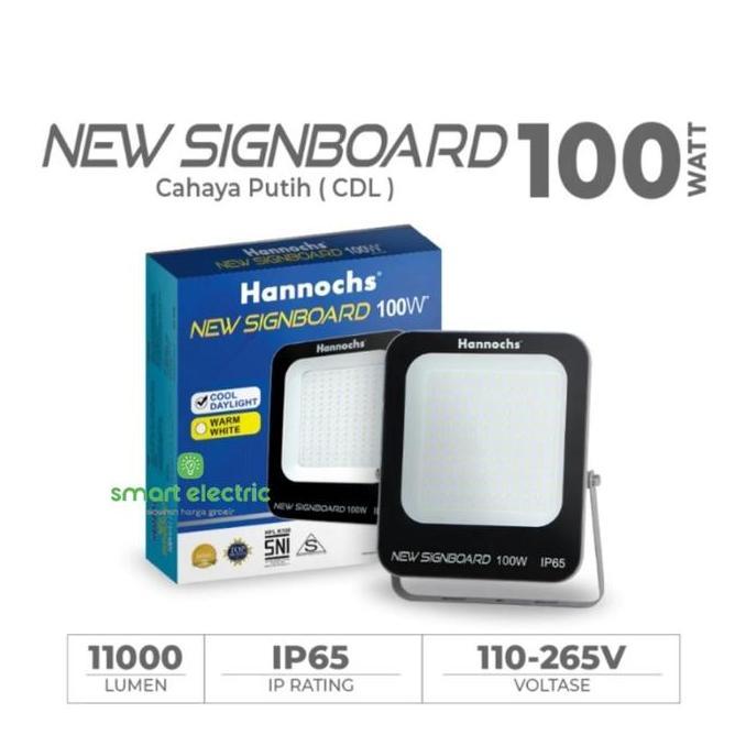 TERMURAH - Hannochs Lampu Sorot LED Flood Light Signboard 100 Watt Terang Bagus