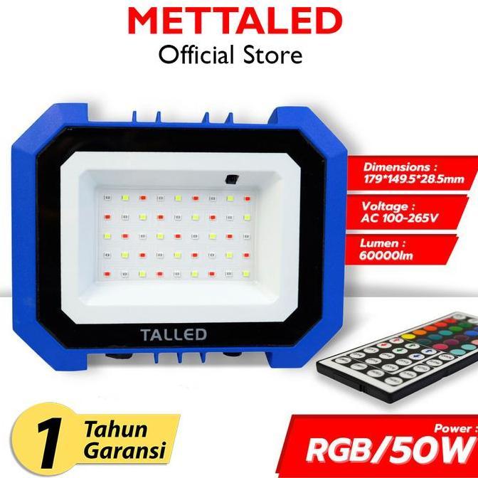 NEW LAMPU SOROT LED TALLED 50W RGB