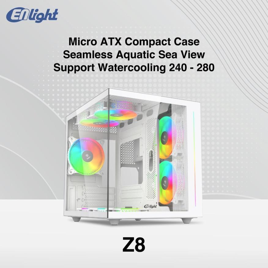 Enlight Z8 MicroATX Compact Case Seamless Aquatic Sea View +3fan