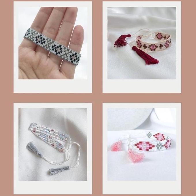 Giuntura- Gelang Etnik5 Row Bead Loom Bracelet - Gelang Tali Handmade Persahabatan