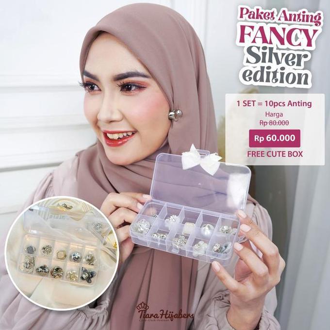 TeHa Aksesoris Anting Klip Hijab 1 SET anting anting earrings anting jepit FREE BOX CUTE PITA Acceso