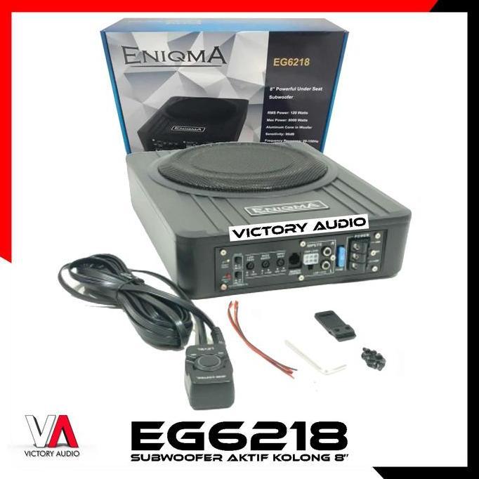 Subwoofer Aktif Kolong Jok Mobil ENIGMA EG6218 8 Inch Built In Power