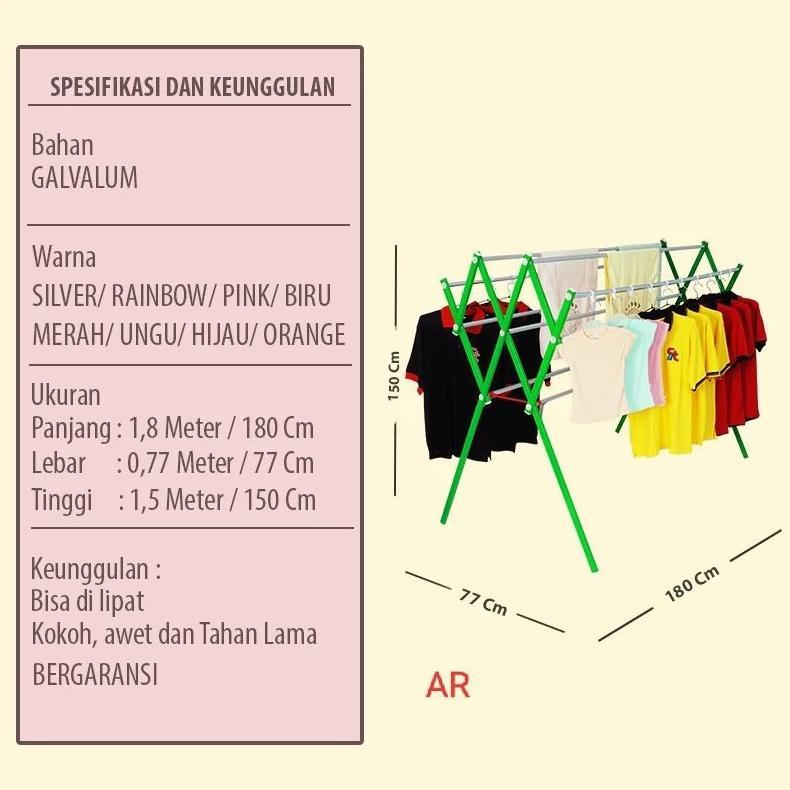 JEMURAN PAKAIAN / JEMURAN BAJU ALUMINIUM TIANG KECIL SEGI GALVALUM