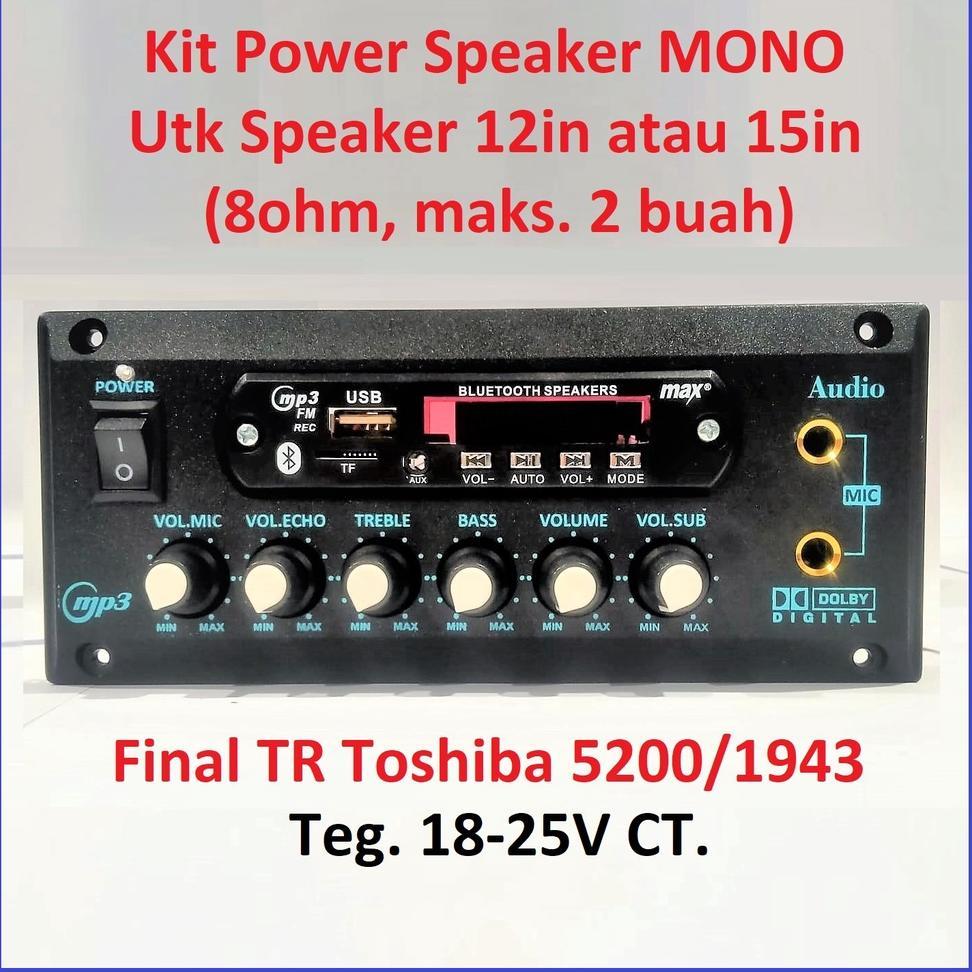 Kit Power Speaker Aktif Echo Bluetooth Mono (Gt-1215Eu) Subwoofer Audio 300 Watt