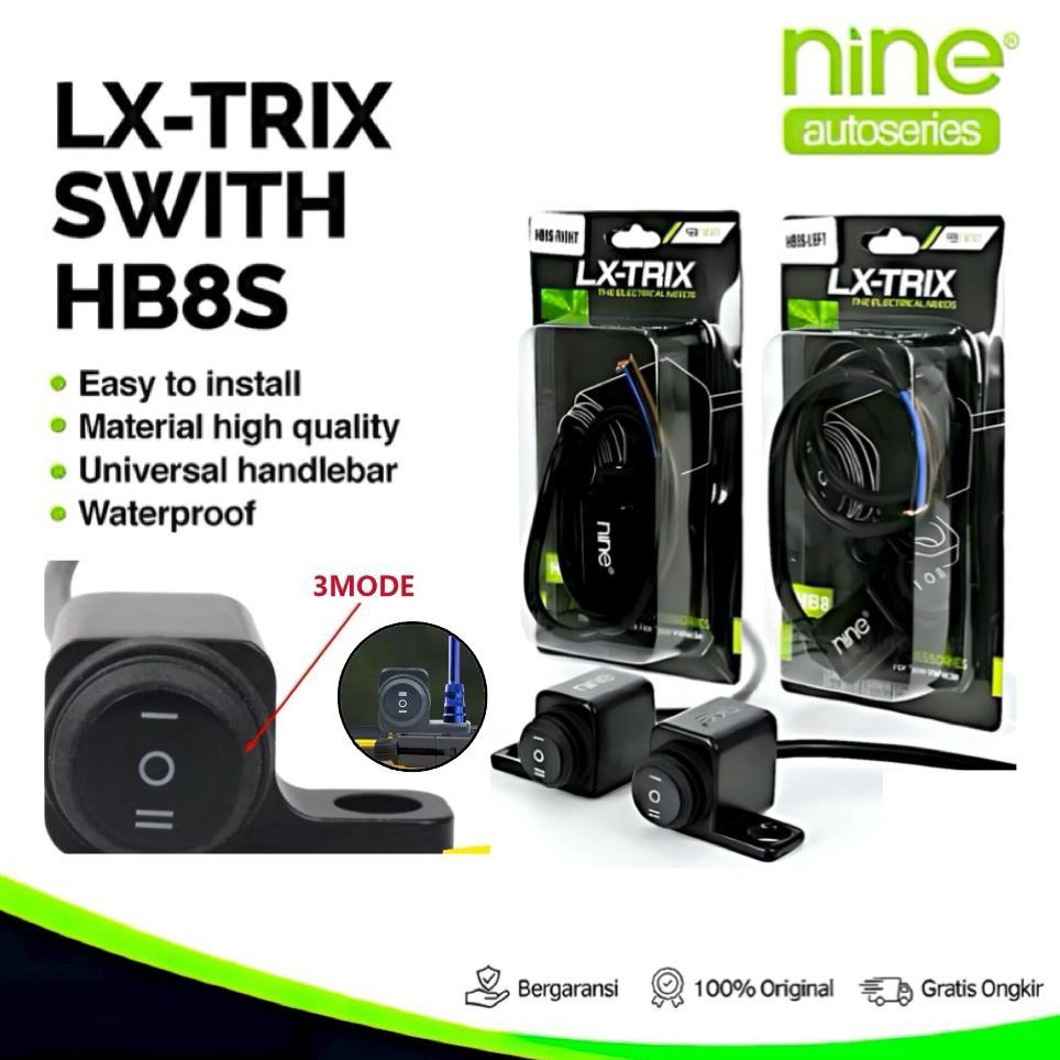 Lx-Trix Saklar Motor 3 Mode Spion Stang Saklar Lampu Tembak Sorot Tahan Air