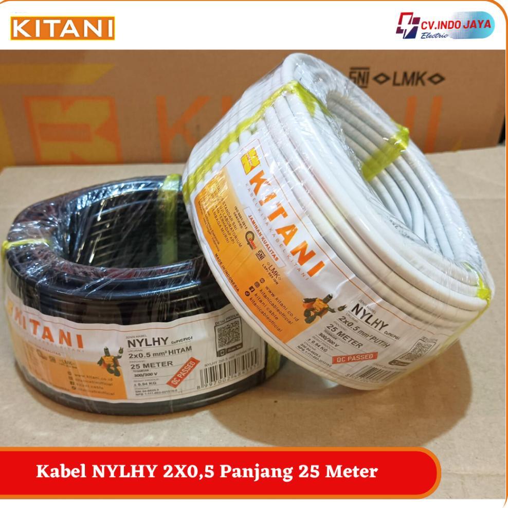 Kitani Kabel Serabut Nylhy 2X0,5 Panjang 25 Meter Kabel Serabut Tembaga Murni