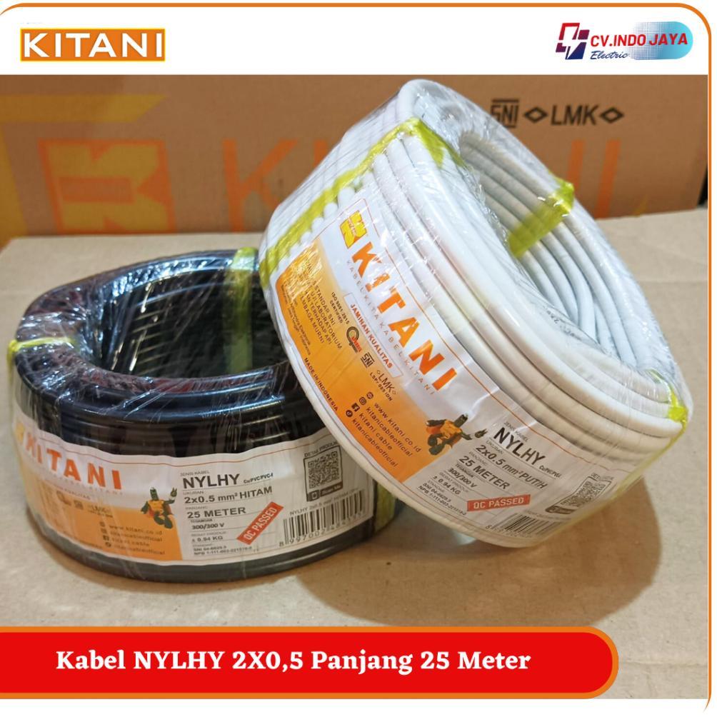 Kitani Kabel Serabut Nylhy 2X0,5 Panjang 25 Meter Kabel Serabut Tembaga Murni