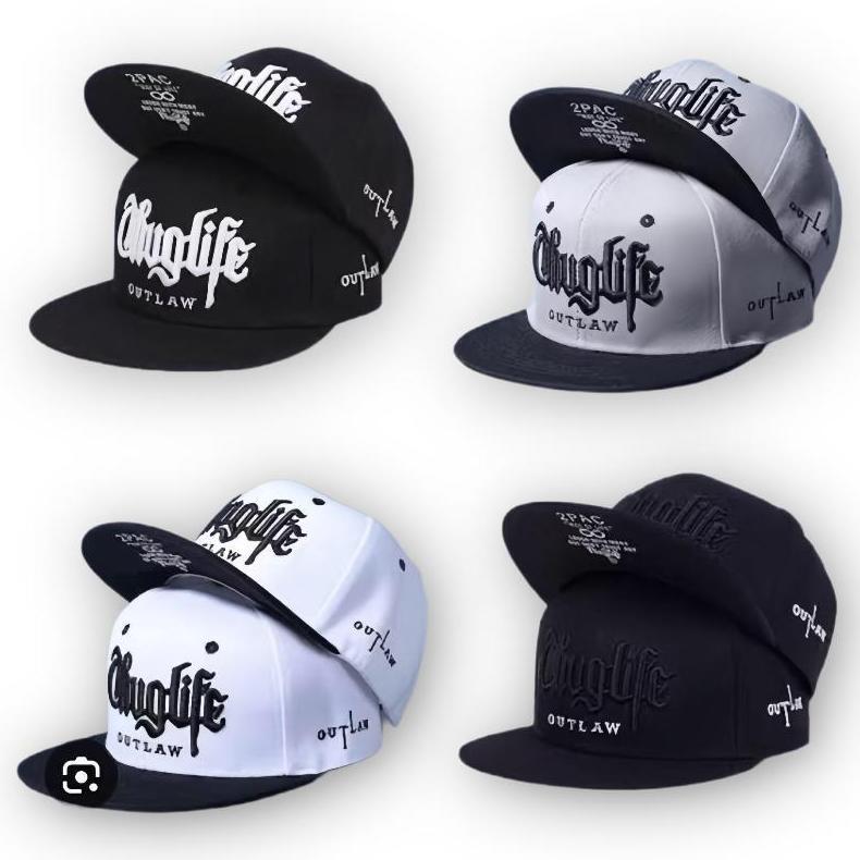 100% AMAN Topi Snapback Hip Hop Thug Life Logo Bordir Topi Snapback Distro Original Pria Dewasa KEKI