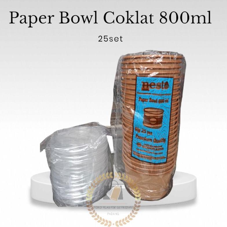 Paper Bowl Mangkok Bowl Kraft Coklat 800ml