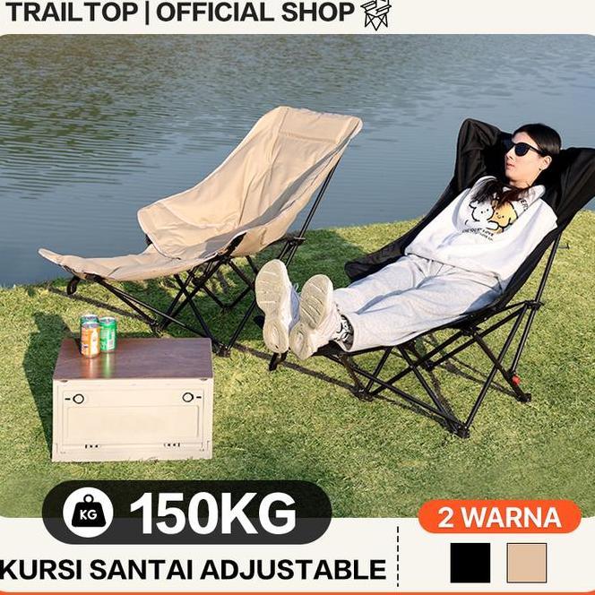 Ready Trailtop Kursi Lipat Outdoor Sandaran Tinggi Adjustable Kapas Busa Tebal Kursi Camping Beban 1