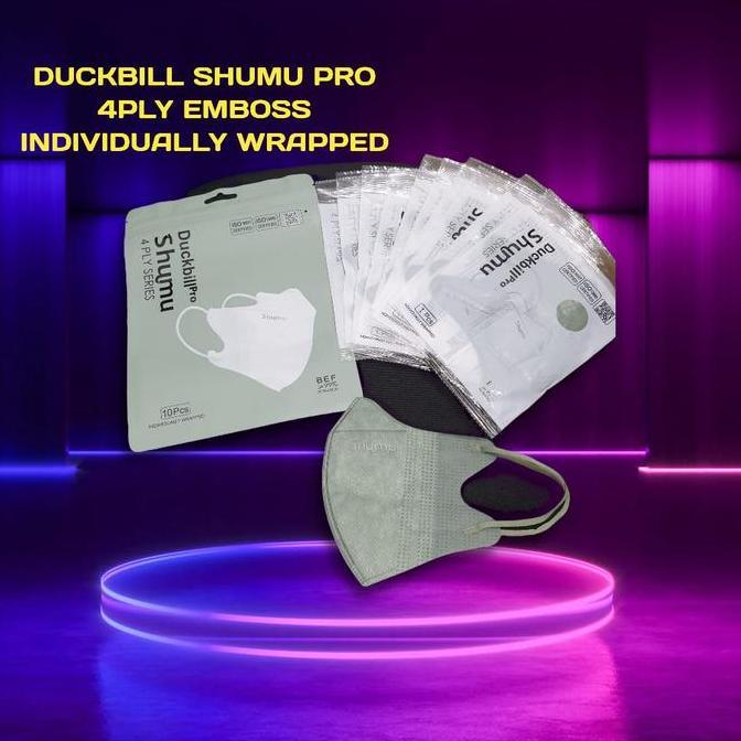 Masker Duckbill Shumu 4Ply Warna Warni 10Pcs