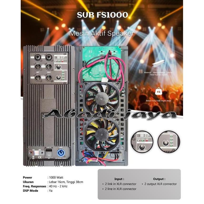 Promo Mesin Speaker Aktif / Power Kit Aktif 1000 Watt Original Sub Fs1000 Cod