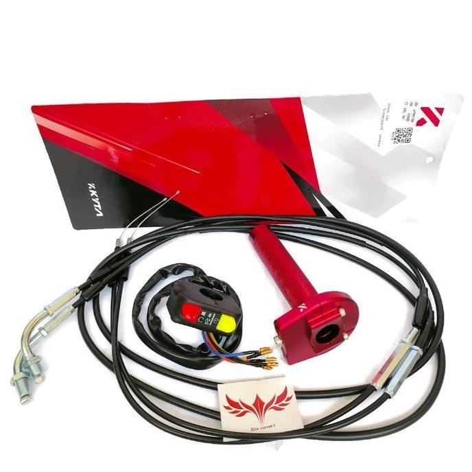 Gas Spontan Ktc Kytaco 2 Kabel 190Cm + Saklar Pnp Original Nmax Pcx Aerox Adv Vario Beat Mio Motorcy