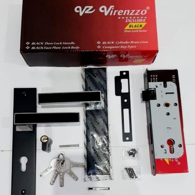 BLACK SERIES Handle Kunci Pintu BESAR VIRENZZO EXCLUSIVE Premium BLACK SERIES 25cm