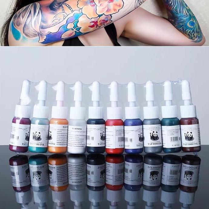 rohimjanuari - 10pcs tinta tato full set set tinta tato ink tatto ink tattoo warna-warna halus tatto