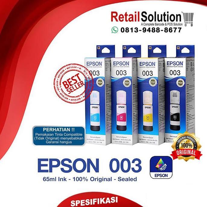 rohimjanuari - tinta epson 003 - tinta l3110 l3150 1 set warna cmyk