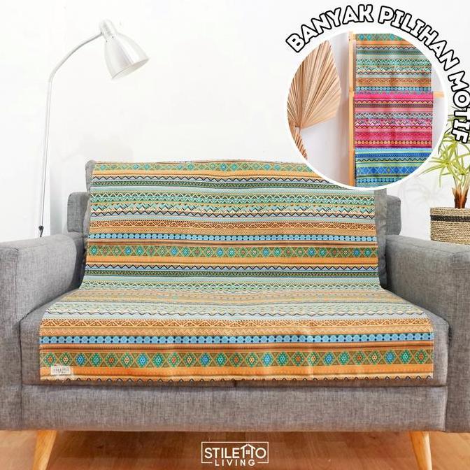 STILETTO - Cover Sofa Motif Tribal Bohemian - Sarung/Tutup/Alas sofa 2 seater - Ukuran 100 x 150 cm 