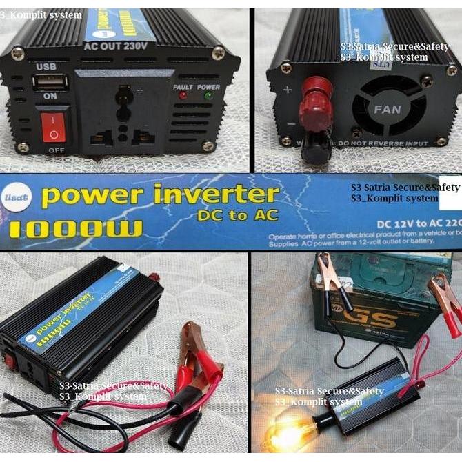 TERBARU Power Inverter 1000W 1000watt inveter1000 W watt dari AKI DC 12v ke AC electronic Parts Komp
