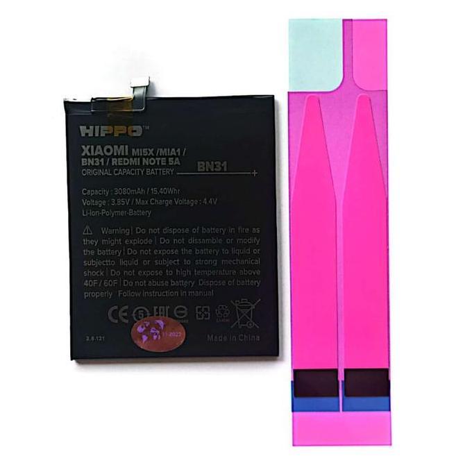 NEW BATERAI HIPPO XIAOMI REDMI NOTE 5A PRIME BN31 3080 MAH GARANSI RESMI ORI