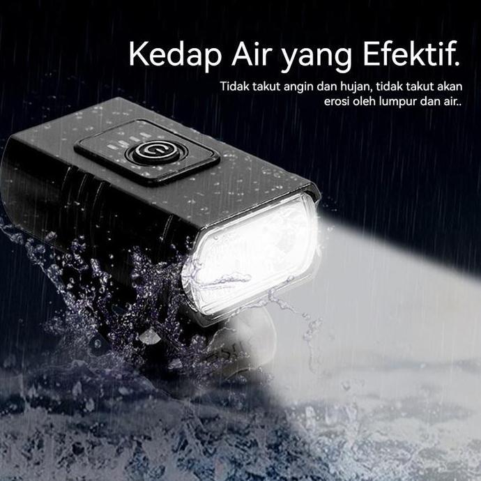 Senter Depan Sepeda LED Super Terang 1000mAh Fleksibel dan Tahan Lama