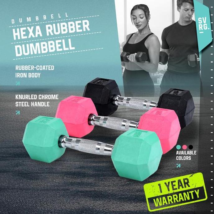 Whygym- Svrg Hexagonal Dumbbell - Hexa Rubber Dumbbell - Hexa Dumbbell - Rubber Dumbbell Barbell
