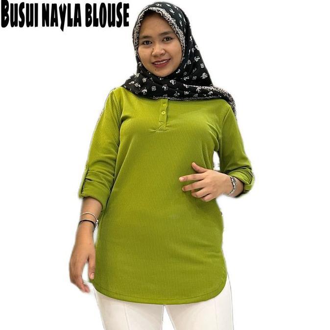 {BUSUI Nayla Blouse} KAOS ATASAN BUSUI FENOMENAL LENGAN PANJANG KAOS POLOS