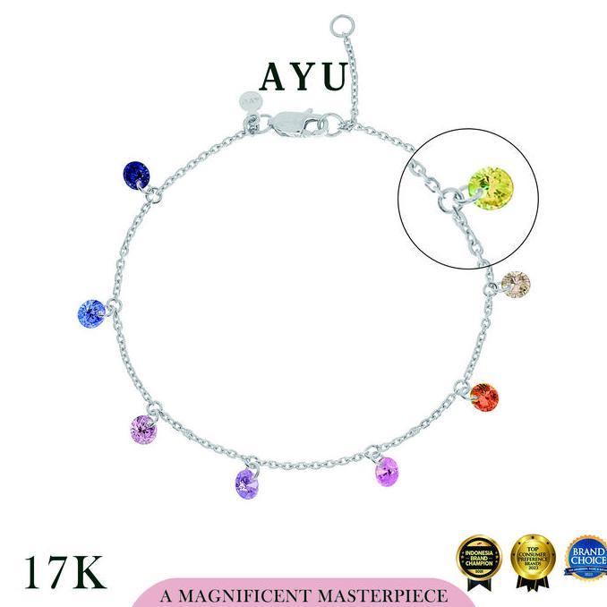 NAFELASHOP6 - AYU 8 CANDY POP CHAIN BRACELET RAINBOW 17K WHITE GOLD