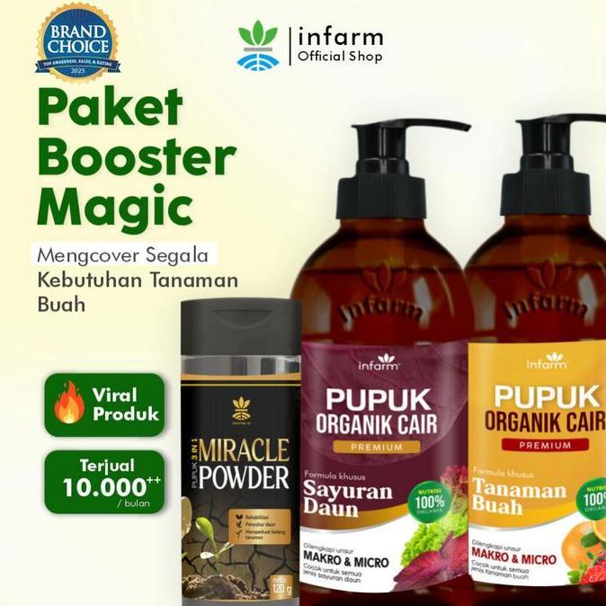 INFARM - Pupuk Buah, Sayur, dan Miracle Powder POC Paket Pelebat Bunga dan Buah INFARM Pupuk Infarm 
