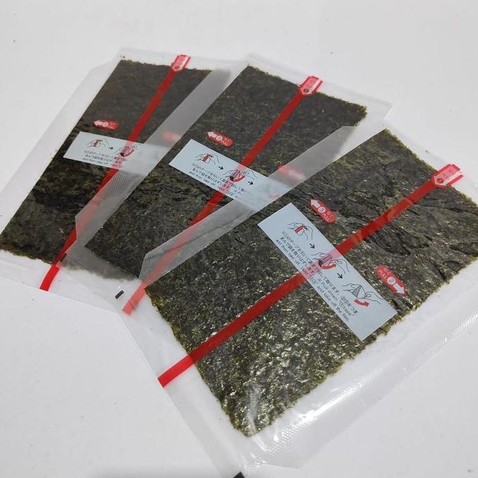 Maru Onigiri Sushi Triangle Wrapper Sheets 100 Lembar - Nori Onigiri Wrap Seaweed Rumput Laut Segiti