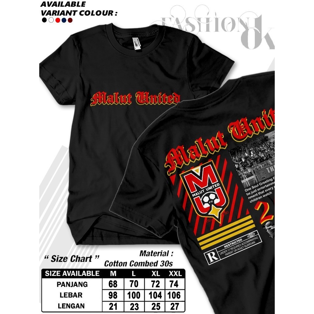 KAOS TSHIRT DEWASA MALUT UNITED FC TIM SEPAKBOLA PAKAIAN ANAK DAN DEWASA LAKI LAKI MALUT UNITED V1