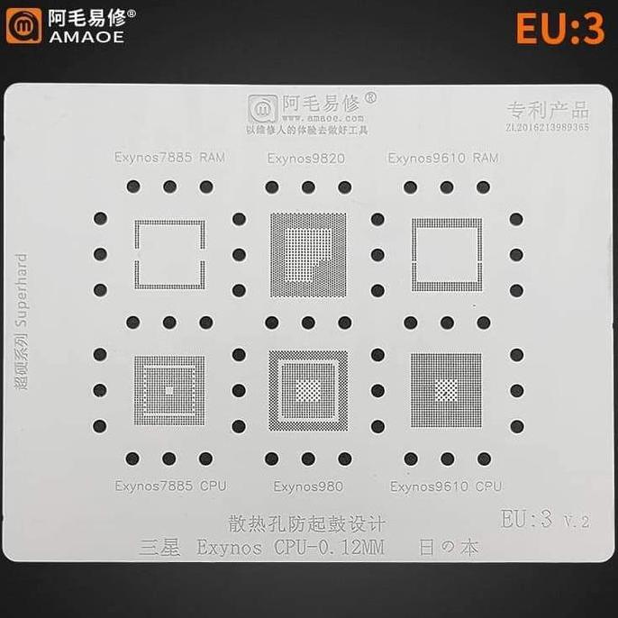 Plat EU:3 Amaoe Cetakan IC Cpu Samsung Exynos 7885RAM/CPU 9820/980