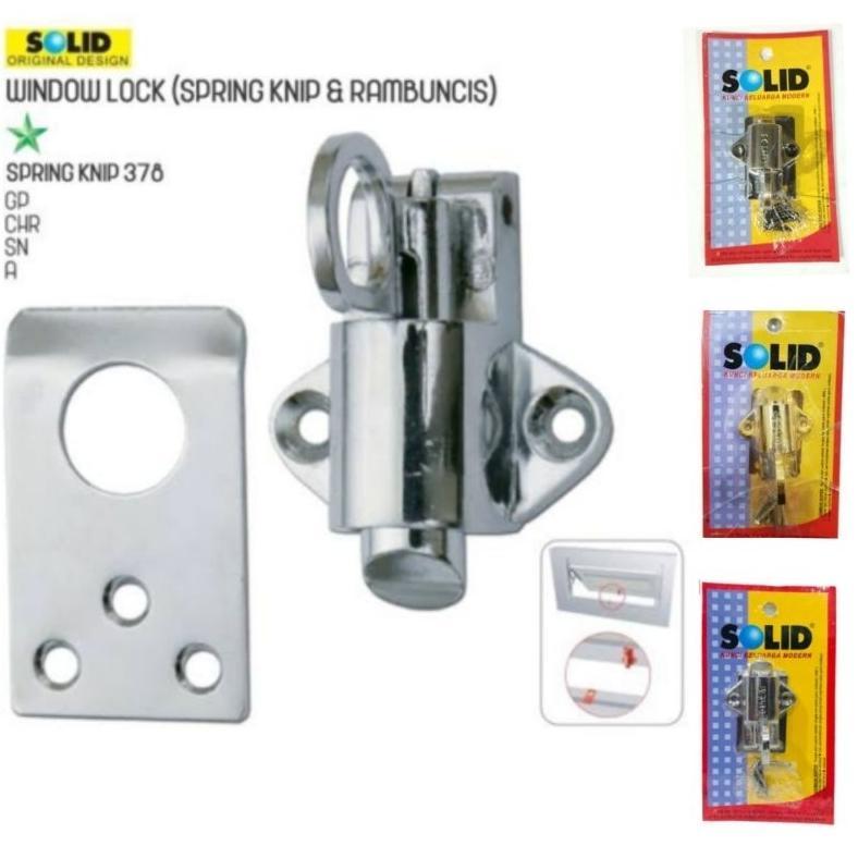 Spring Knip Solid 378 Antik/SN/Gold/Kunci Jendela/Slot Jendela