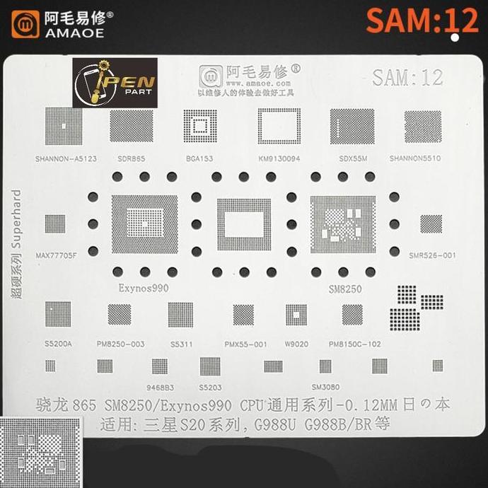 Plat Cetakan Exynos990 Sam 12 Amaoe Original Bga Cpu Samsung