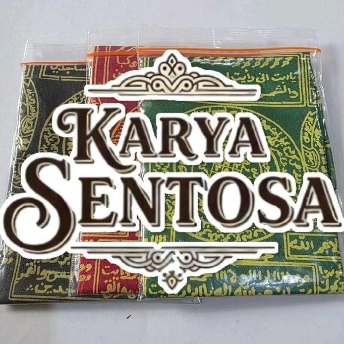 sapu tangan motif bulat warna merah hitam hijau