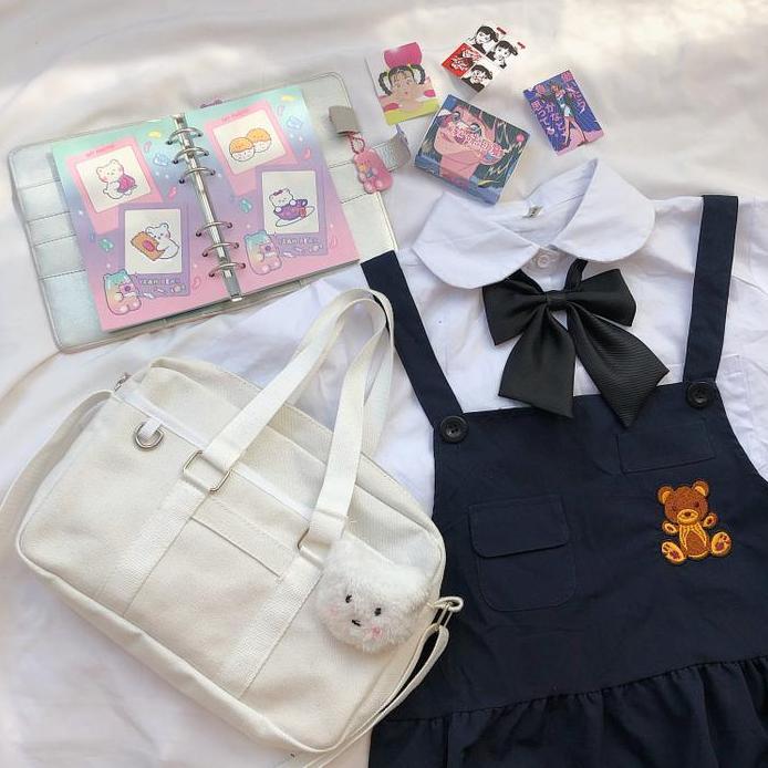 TB-03 tas sekolah jepang selempang wanita import seifuku bag leather
