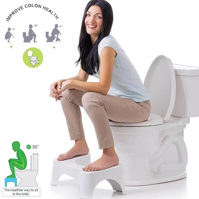 ERTTOLIN Footrest Bangku Toilet Ergonomis Pijakan Kaki Anti Slip WC Penambah Sudut Jongkok Kloset Du