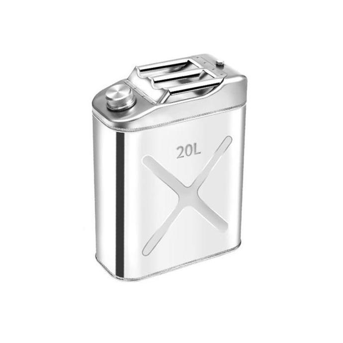 ERTTOLIN Jerigen Besi 10L 20L Jerigen Army 304 Stainless Steel Tangki Bensin Jerry Can Anti Karat