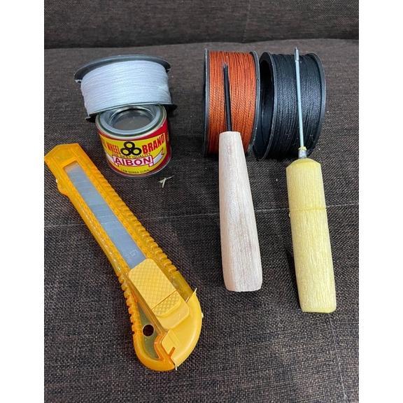 Paket Alat Sol Sepatu Lengkap / Kater Pisau / Penyayat Sol Sepatu / Benang Sol Sepatu / Paket Murah 