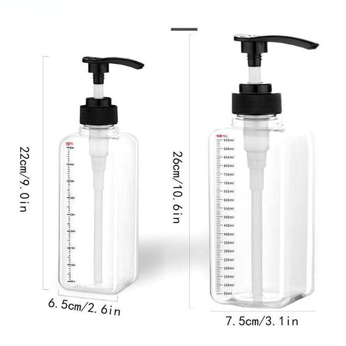 SMG Botol Saus 1000/500ML Botol Sauce Kecap Cuka Dengan AngkaTakaran Botol Saus Plastik /Botol Isi U