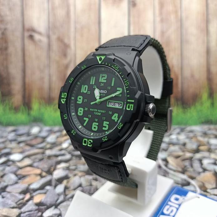 Ready  Jam Tangan Pria CASIO Analog Strap Kanvas MRW-200H Custom Original